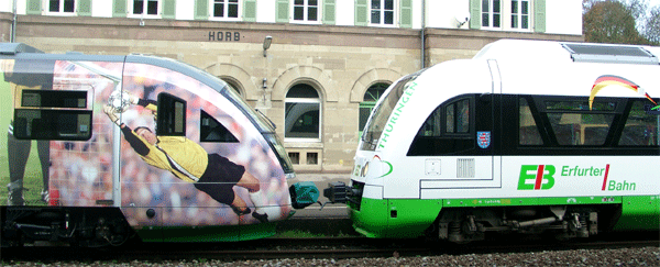 Fahrzeuge im Bahnhof Horb